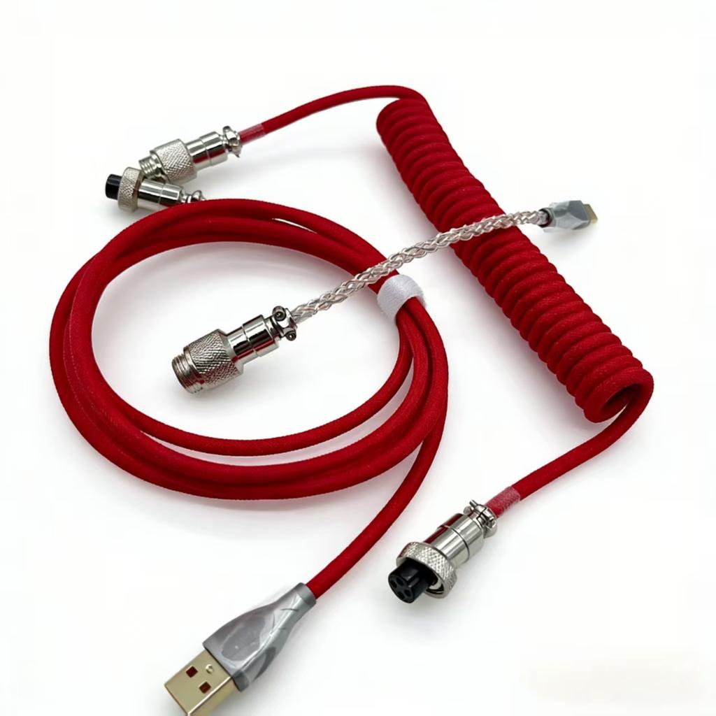 Flexible Spring Type-C Cable, 124 Standard Copper, 5V/1.5A, Durable Mesh Jacket, for Electronics Retailers