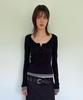 DIAGONAL Layered Henley Tee (Black)