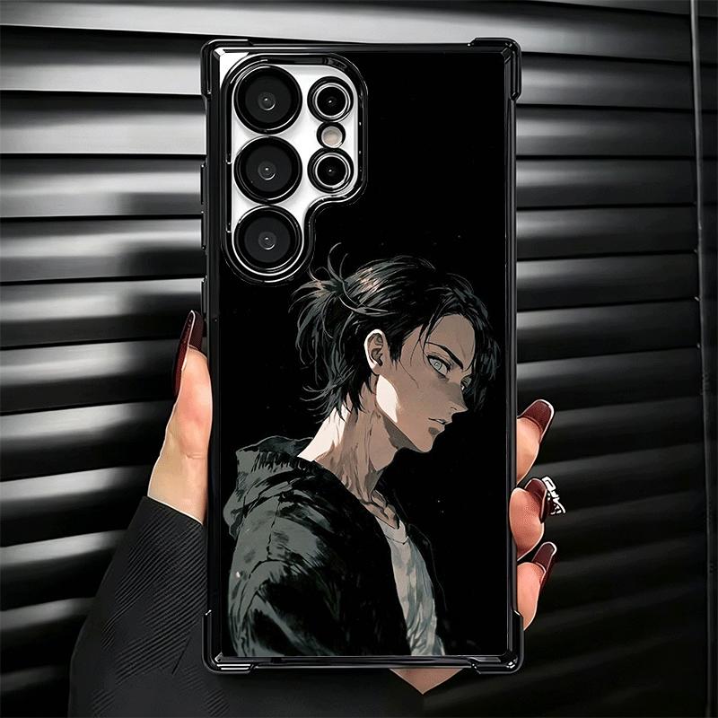 A-Attack On T-Titan Eren Yeager Plating Phone Case For Samsung Galaxy S24 S25 FE S26 Edge S23 Ultra S22 S21 Plus S20 Anti-Fall A