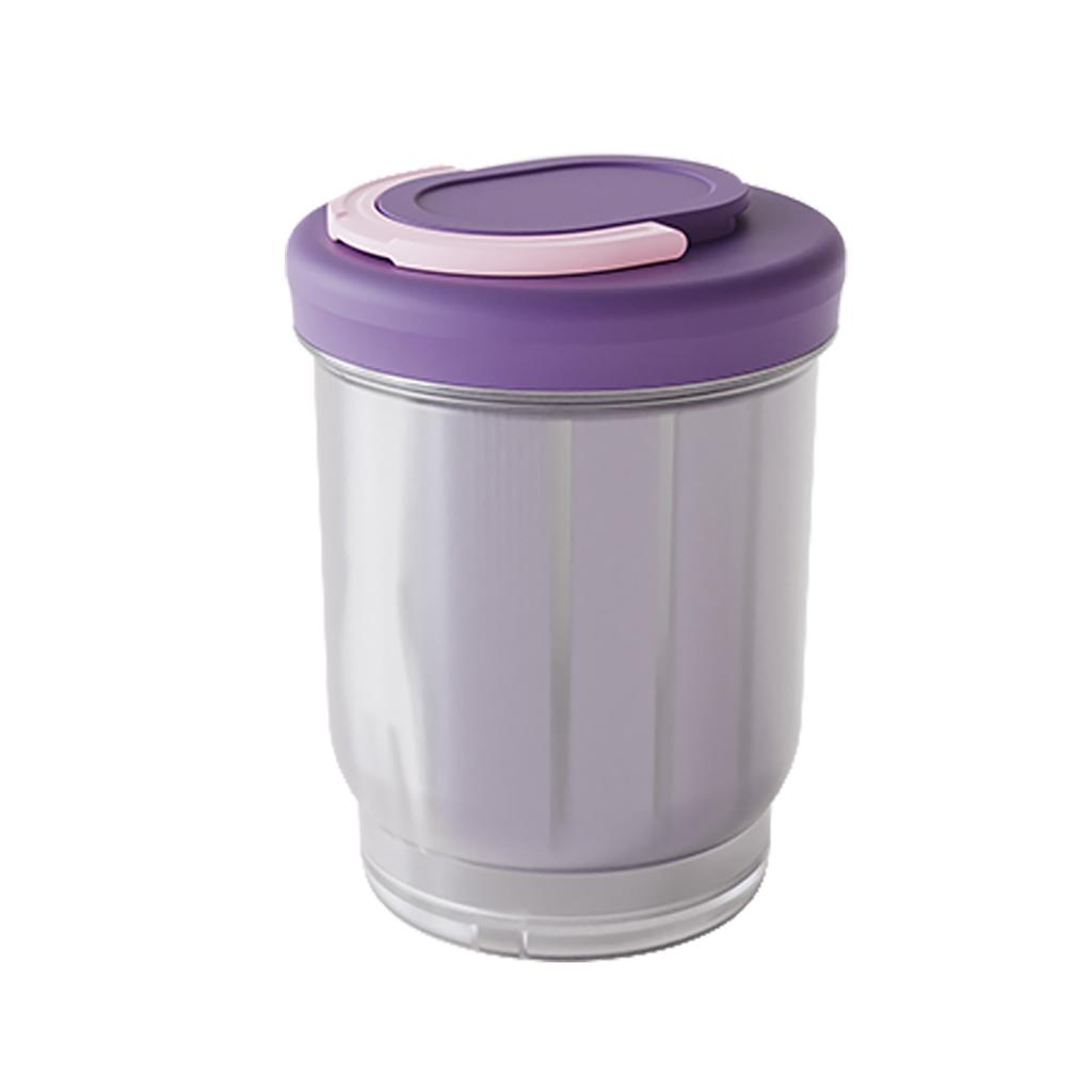 INS Round Plastic Salad Cup, Portable Double-layer with Fork, Multifunctional Breakfast Cup, Microwaveable, Takeaway Fruit Cup