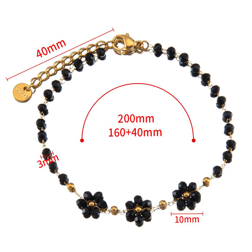 

1pcs Stainless Steel Crystal Flower Beaded Chains Lobster Clasps Braid Bracelet Necklace for Women DIY Jewelry Making Wholesale 1pc