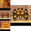 Charming Halloween Decoration Led Lights Lantern Featuring Adorable Bat Skull Spider Pumpkin Styles