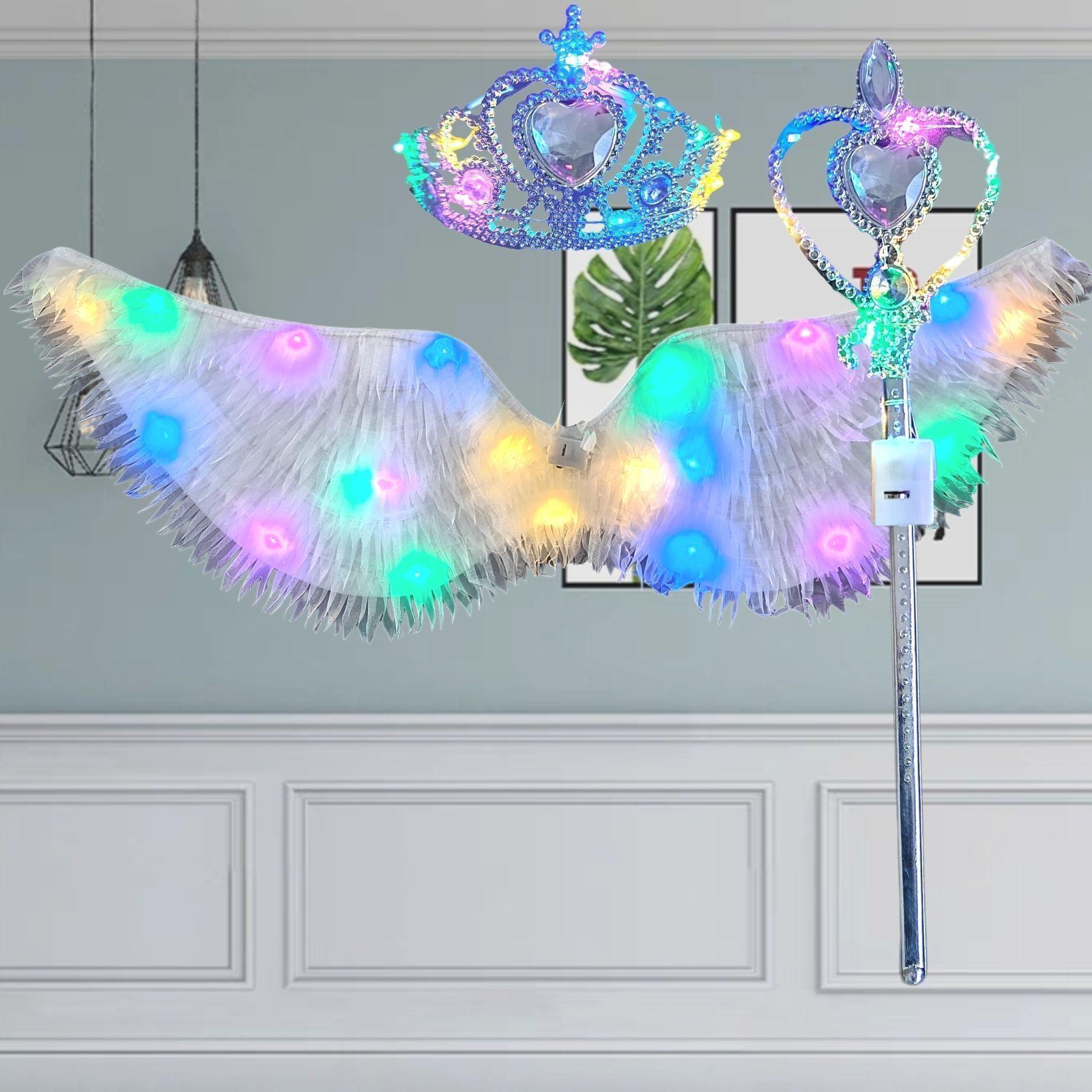 

Крылья ангела реквизит для девочек - Принцесса, День защиты детей, Набор игрушек для выступлений High Quality (Thickened)