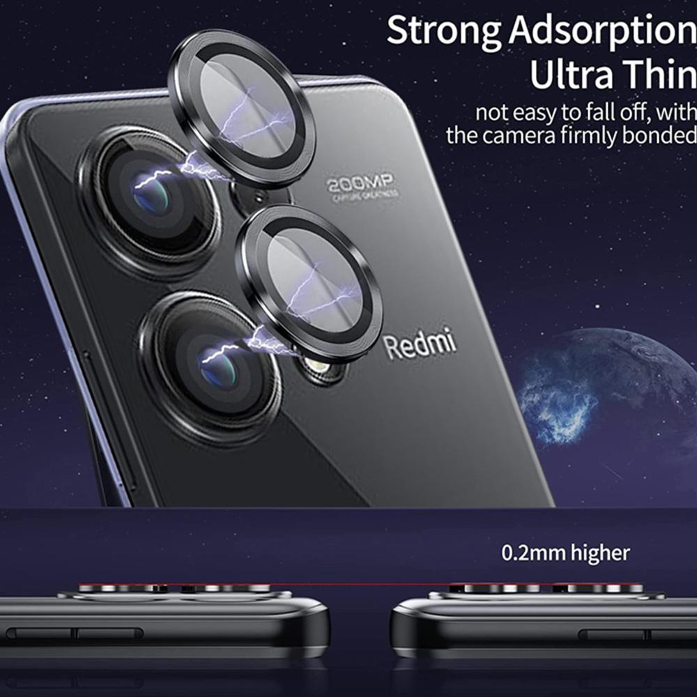 Matel Ring + Tempered Glass Phone Camera Lens Film For Xiaomi Redmi Note 13 14 Pro Note13 14Pro Redmy Note13Pro Note14 4G 5G