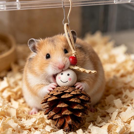 Kiefernzapfen Papageienspielzeug Haustier Zahnungsspielzeug Natürliches Kauspielzeug Haustierkäfig Hängespielzeug für Papageien Hamster Chinchillas Beißinstinkt