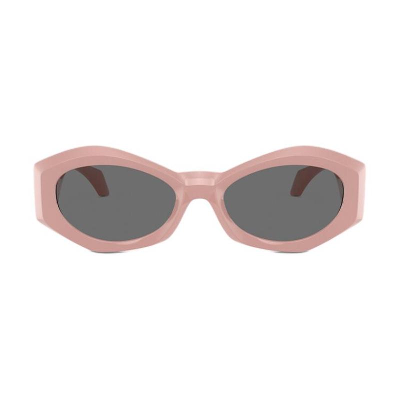 Versace Temple Logo Metal Injection Irregular Sunglasses Unisex Couple Model Pink 12618593 O4466U-O54638754-pink 54