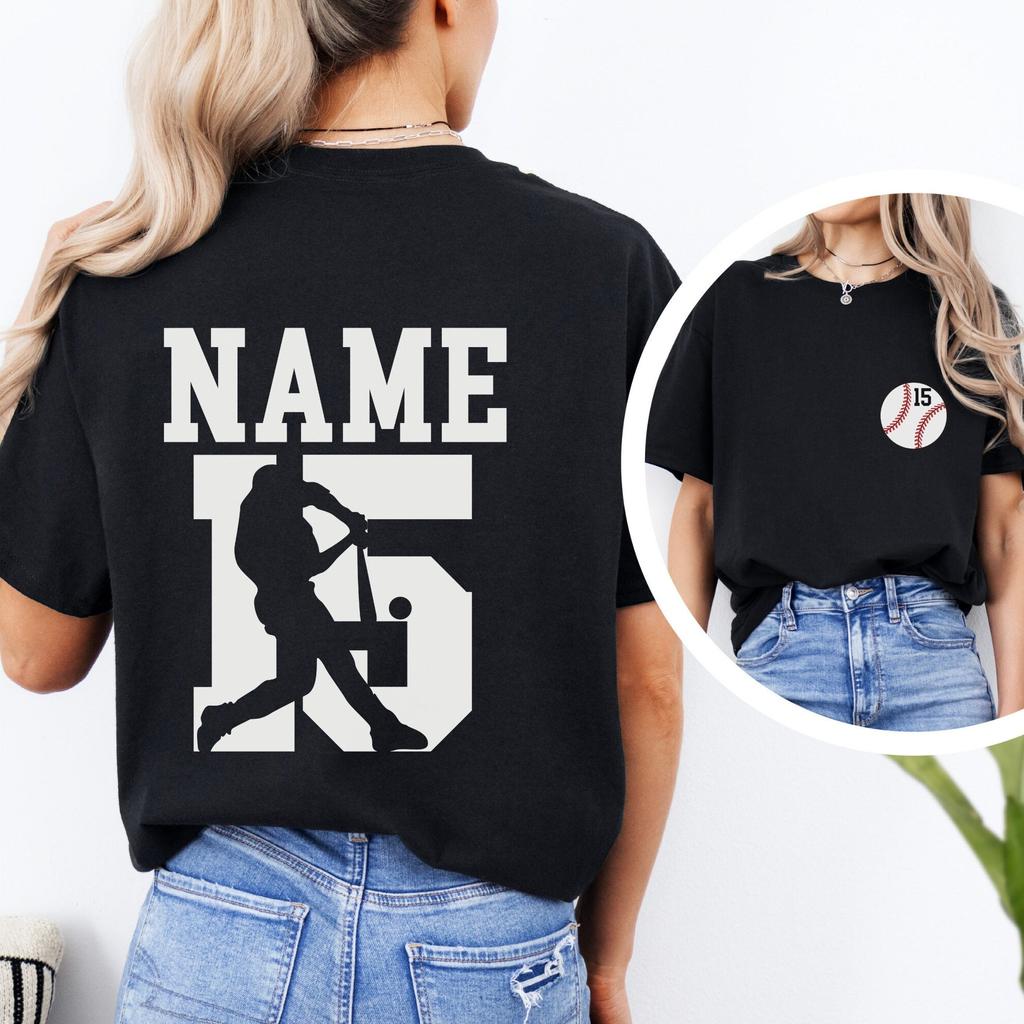 Custom Baseball Shirt with Name and Number, Personalized Baseball T-Shirt, Baseball Team Gifts, Custom Sports Tee, Baseball Mom Shirt