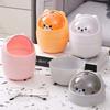 Lindo Contenedor de Almacenamiento de Dibujos Animados con Tapa Papelera Cubo de Almacenamiento de Basura de Escritorio Mini Contenedor para Pinceles Maquillaje para el Hogar