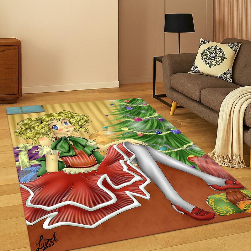 Candy Candy Girl Cartoon Anime Carpet Rug for Bedroom Living Room Sofa Playroom Doormat Home Decor,Kid Game Area Rug Non-slip