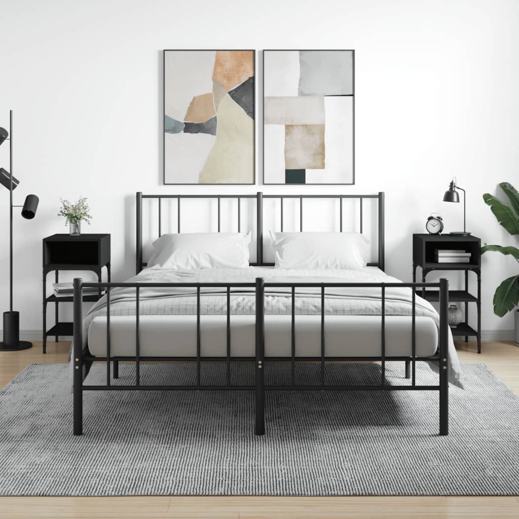 Nightstands (2 Pcs) Black 35 X 34.5 X 70 Cm Particleboard