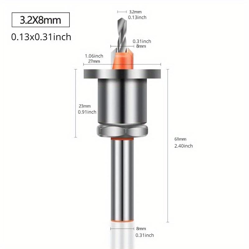 8mm Shank Drill Bit New Alloy Core Limiter Countersink Drills Router Bit Woodworking Tool