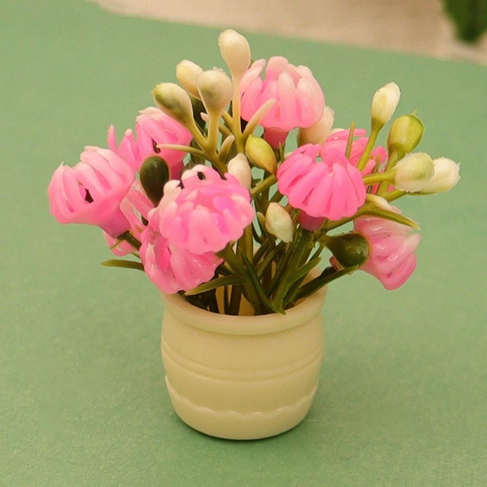 3pcs Multistyles Green Luo Plant 1:12 Finished Flower Vase Potted Plant  Doll House Accessories