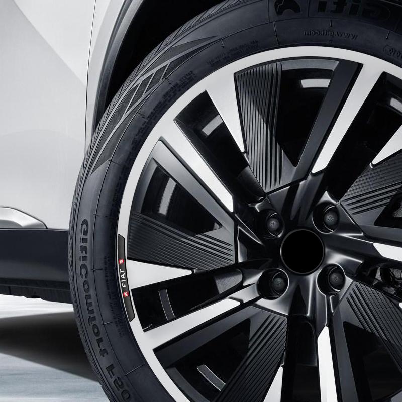 4Pcs Car Styling Wheel Rim Aluminum Logo Sticker Wheel Hub Decals For Fiat Abarth 500 124 125 595 Punto Bravo Scorpion Ducato