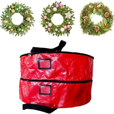 Doppellagige Weihnachts-Kranz-Aufbewahrungstasche Großes Fassungsvermögen Kranz-Aufbewahrungsbehälter Kranz-Aufbewahrung