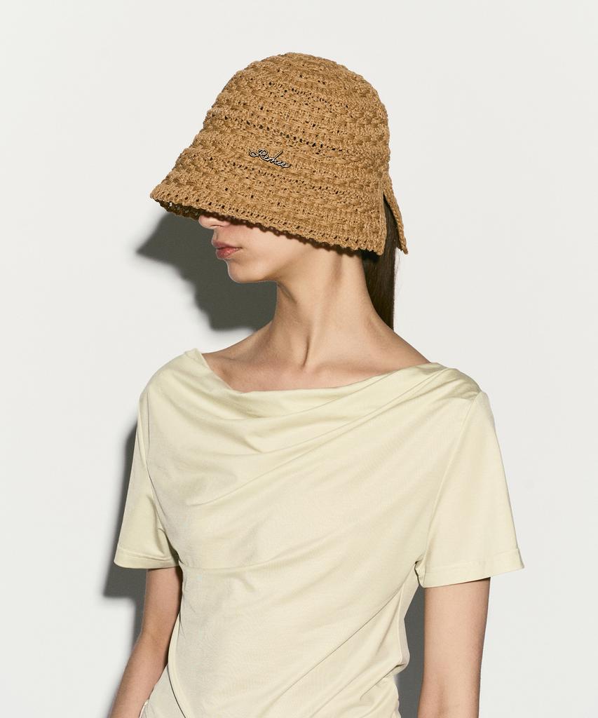 RE RHEE Crochet Bucket Hat Sand