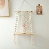 Handmade Tassel Macrame Tapestry Wall Hanging Shelf Boho Cotton Rope Woven Plant Hanger Wood Floating Shelf Wall Decoration