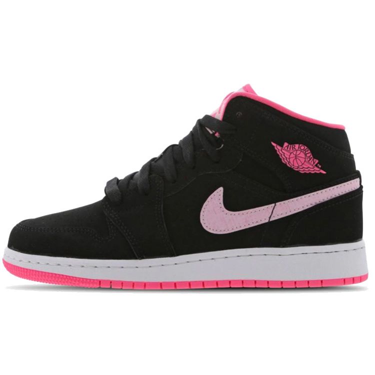 

Детские кроссовки Air Jordan 1 Mid GS Black Digital Pink Pink-Foam White 555112-066