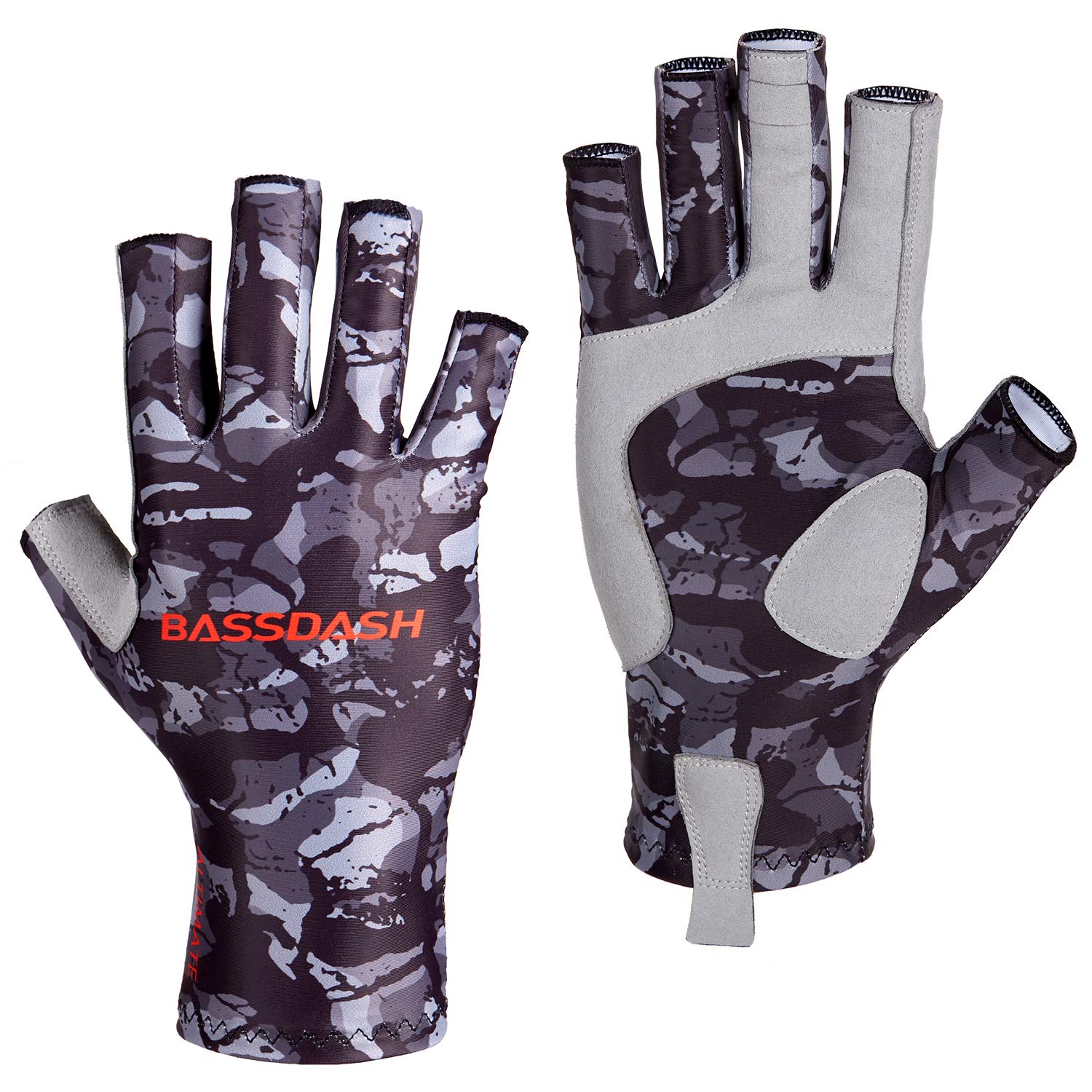

Bassdash Fishing UV Sun Quick Finger Gloves, Protection, Protection, Drying, UPF50+, 3/4