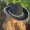 Fringed Cowboy Hat Scarf & Sunglasses Costume Set Western Cowgirl Hat Musical Festival Dress Up Bachelorette Party Props