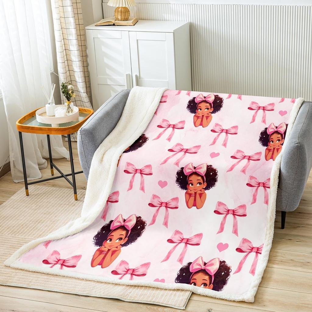 Cowgirl Fleece Throw Blanket with Western Boots Pink Bow Fairy Tale Princess Decor Soft Flannel x Inch for Adults Teens