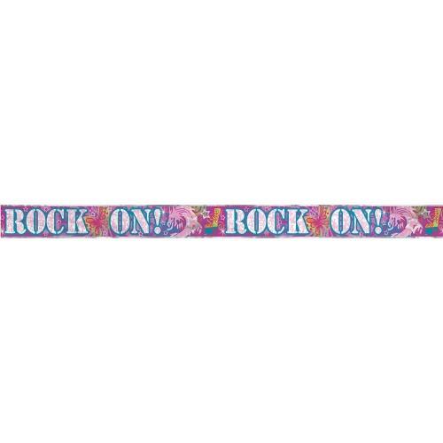 Unique Party Rock On Foil Banner One Size noir