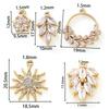 2/4Pcs 18K Gold Color Plated Various Leaves Charms Pendants with Zircon for DIY Necklace Jewelry Making Supplies Accessories