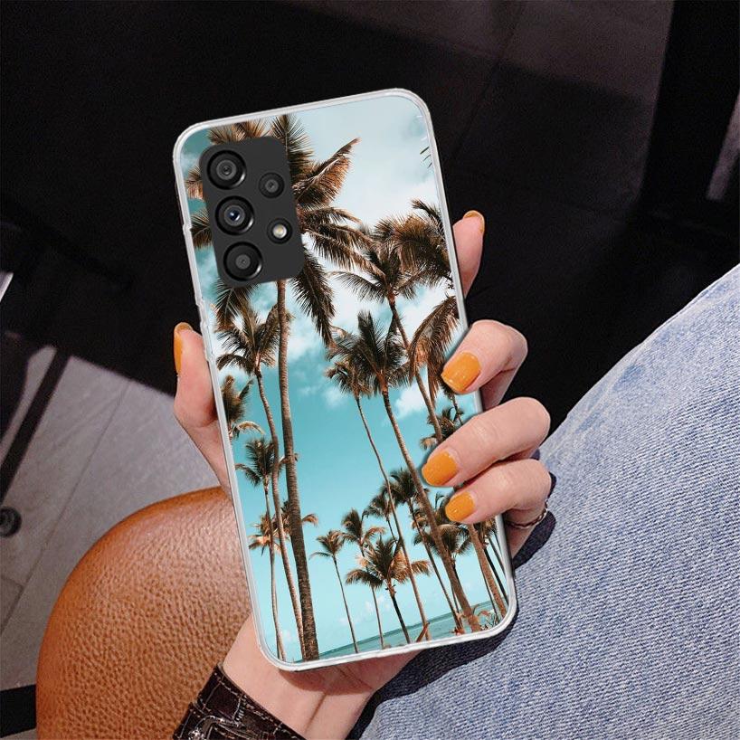 Summer Beach Sunset Sea Palm Tree Phone Case For Samsung Galaxy A17 A16 A15 A14 A13 A57 A56 A55 A54 A53 A37 A36 A35 A34 A33 A26