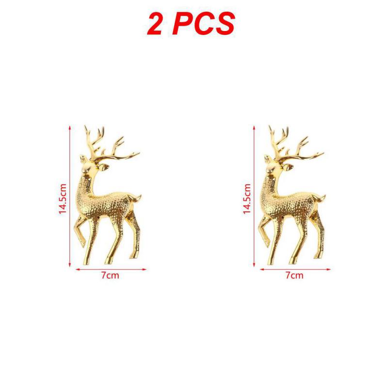 1/3/5PCS Artificial Simulation Christmas Sika Deer Reindeer Fairy Tale Garden Props Animal Statue Home Elk Shop Display Cabinet