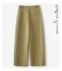 Women's Khaki High-Waisted Cropped Wide-Leg Pants - Petite, Spring/Autumn 2026