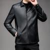 New Autumn and Winter Lapel Leather Jacket for Young Men's Fashionable Leather Jacket for Business Casual Trendy Handsome Leather Jacket