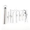 8Pc Portable Stainless Steel Metal Toothpick Bag Set Reusable For Outdoor Picnic