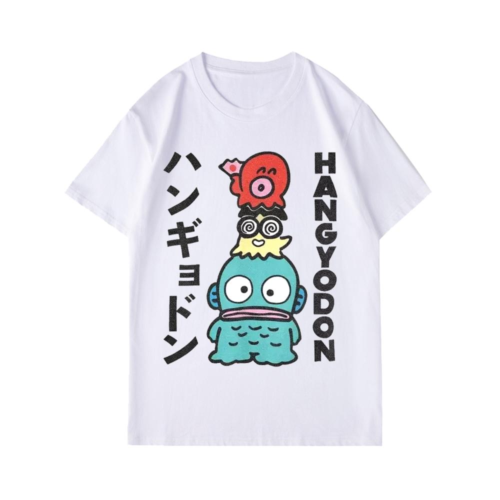 Hangyodon Japonské pro Muže Ženy Tričko Vintage Topy Košile Dámské Krátký Rukáv Léto Dámské Oblečení Y2k Top Dámské Oblečení