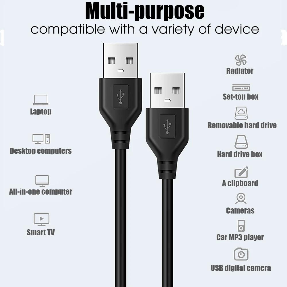 0,5m/1m/1,5m USB 2.0 A Stecker auf A Stecker Daten Synchronisation Schwarzes Ladeerweiterungskabel USB-Kabel für PC Laptop Tastatur