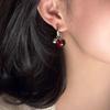 Yu Shuxin Retro Cherry Red Earrings - Mutong Style, High-End, Niche Women's Fashion Accessory