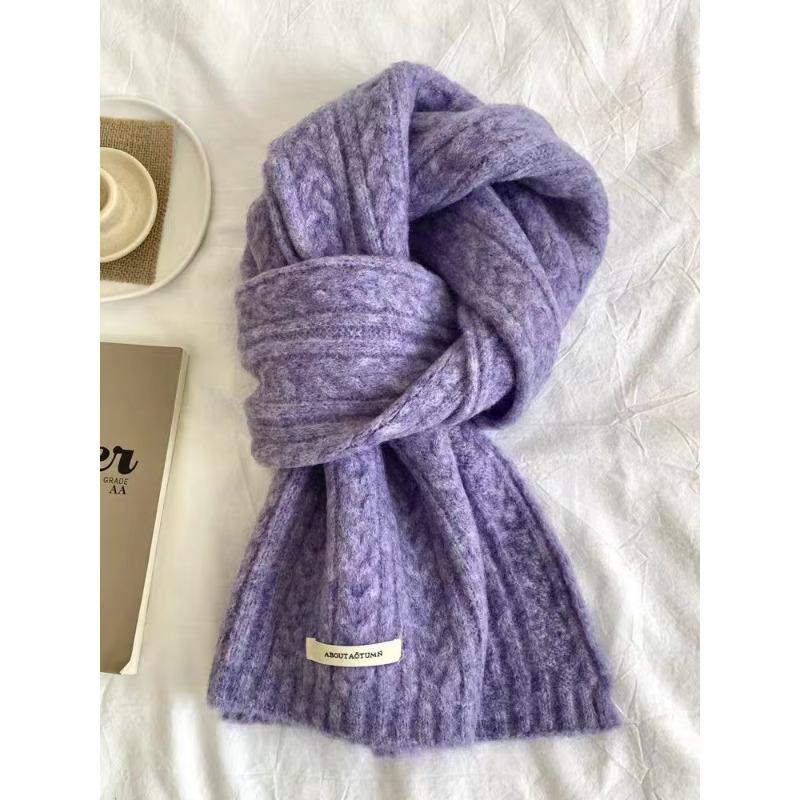 Wool Blended Knitted Scarf for Women In Winter Korean Style Soft and Waxy Fashionable Versatile Warm Student Couple Autumn and Winter Scarf for Men
