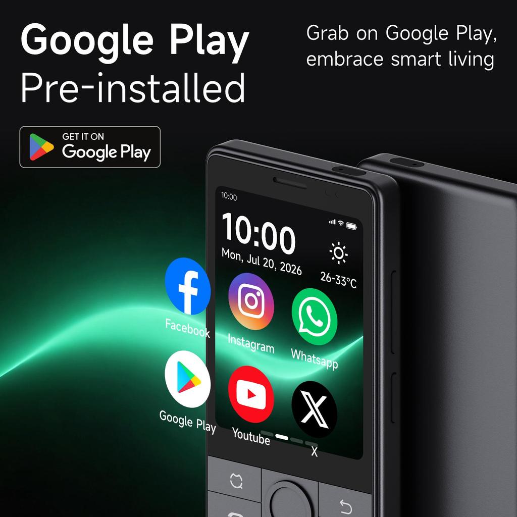QIN J36 Dual-SIM Touchscreen MTK8766V Android 13 WLAN 2,8 Zoll 3GB + 32GB Google Bluetooth 2600mAh Akku 480*640 Duoqin