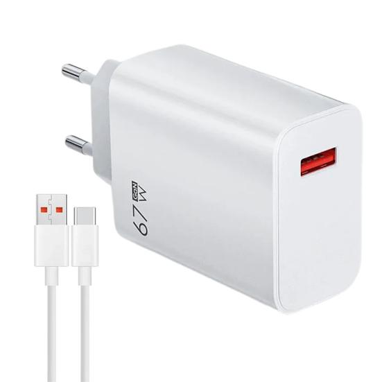 

67W Fast Charger with Smart IC Compact Foldable Compact Travel Charger Multi-Protection Safety Tablet And Laptop Charger EU