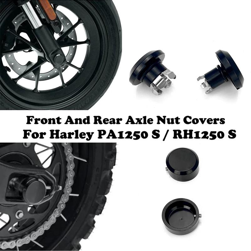 Motorcycle Front+Rear Axle Nut Covers For Sportsters S Pan America 1250 RH1250 S PAN AMERICA 1250 S PA1250 Accessories чёрный