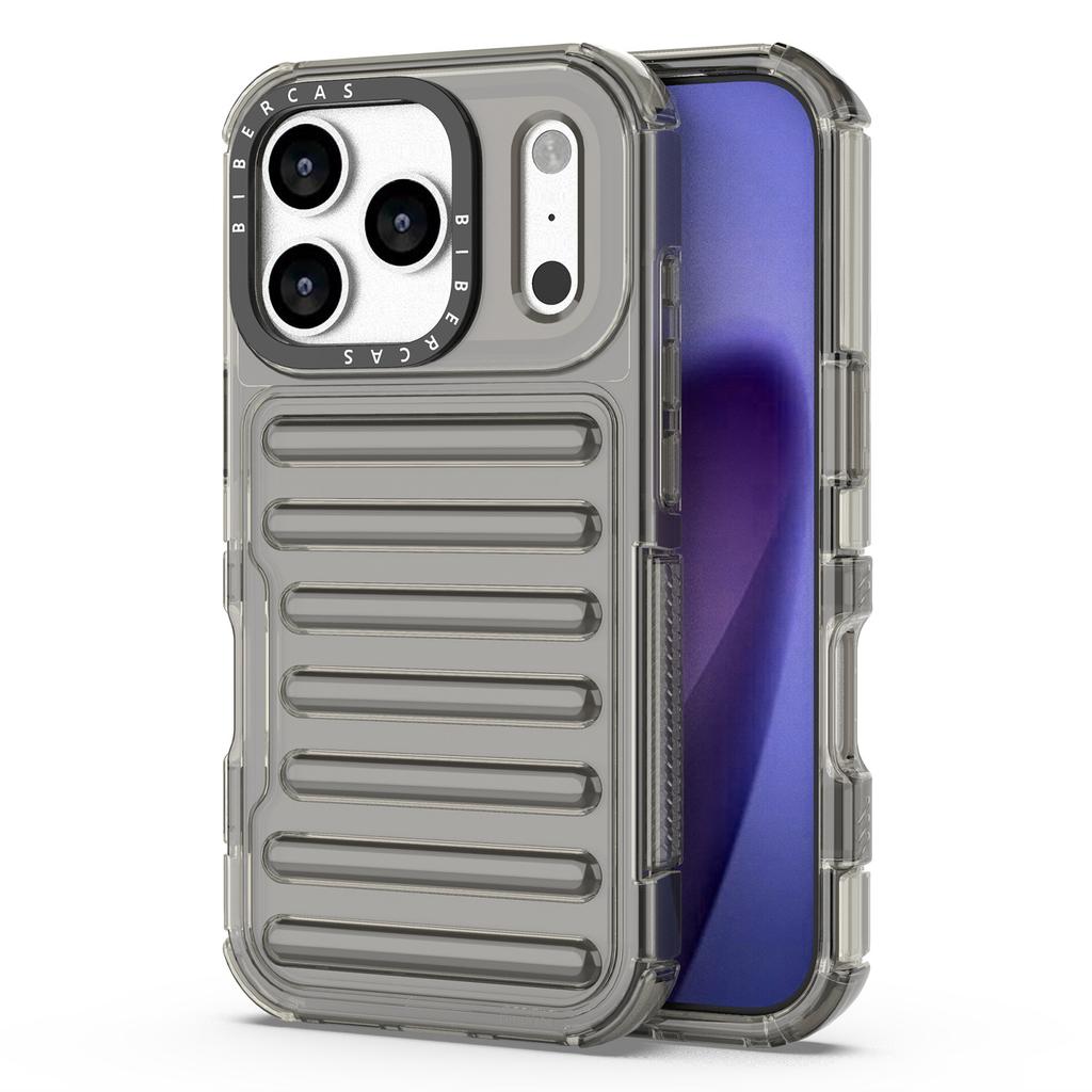 For iPhone 17 Pro Case Stripe Design Anti-Slip Detachable TPU+PC Phone Cover