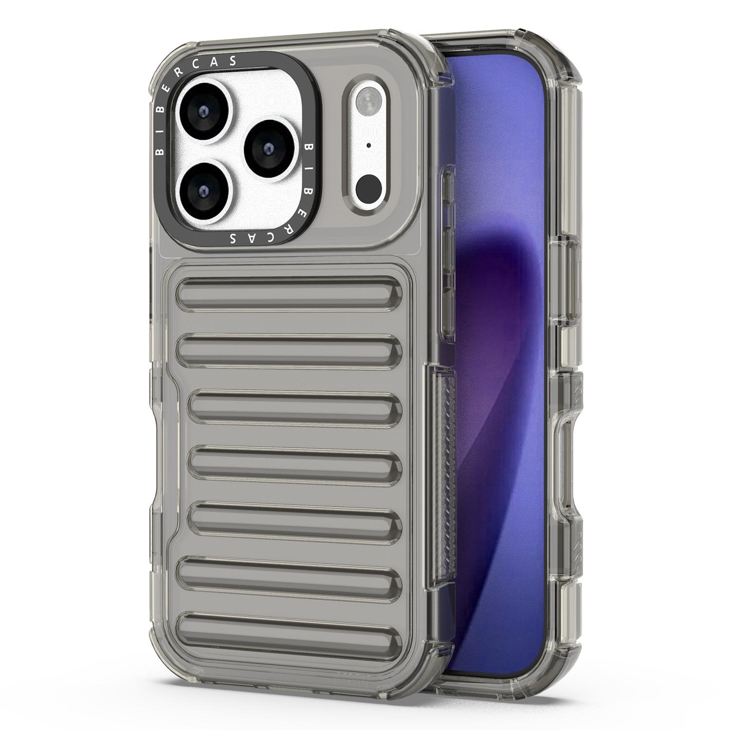 

For iPhone 17 Pro Case Stripe Design Anti-Slip Detachable TPU + PC Phone Cover C