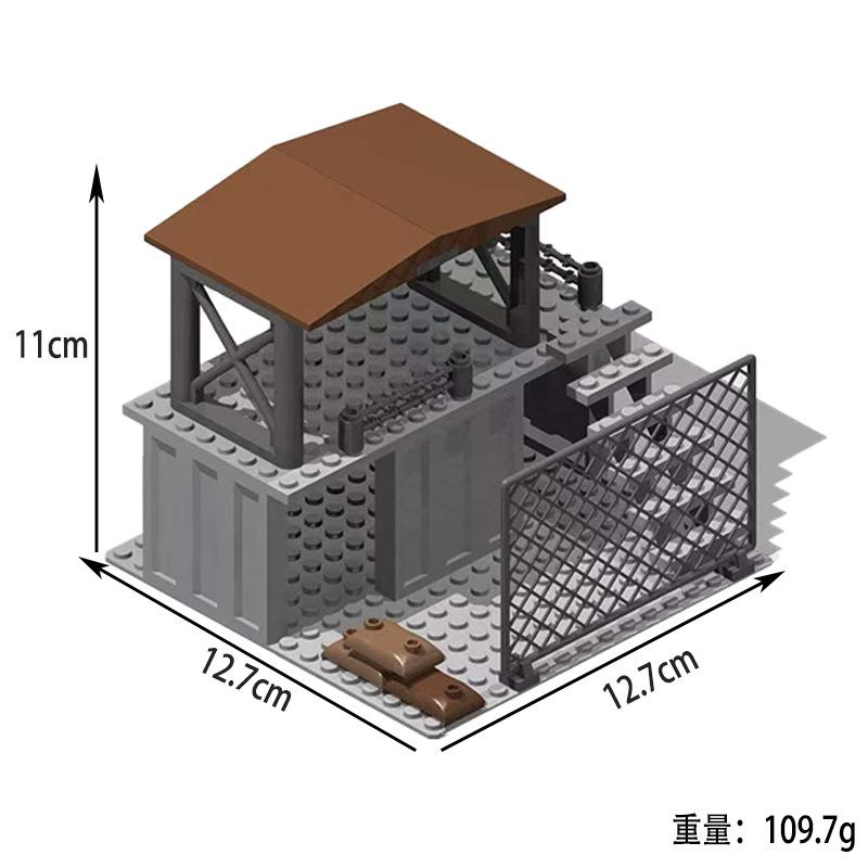 Bricks Toys Model Military Army War DIY Military WW2 Soldiers World 2 Base Observation Tower Assemble Building Blocks Children's