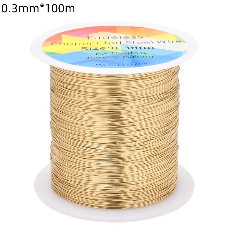100M/328Ft Fadeless Copper Clad Steel Wire Bendable Metal Sculpting Wire For Craft Floral Jewelry Making 0.3/0.4/0.5Mm
