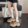 thick-soled German training shoes women's autumn new super fire heightening versatile leather muffin Birken casual Forrest Gump shoes