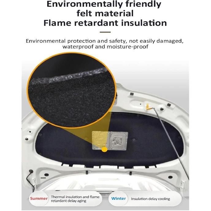 Compatible For Ford Escape Kuga 2013 2014 2015 2017 2018 2019 Car Engine Hood Pad Front Sound Insulation Covers Heat Shade Auto Accessories(Black B)