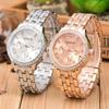 Luxury Geneva Brand Women Gold Stainless Steel Quartz Watch Crystal Casual Wrist Watches Rhinestone Relogio Feminino Reloj Mujer