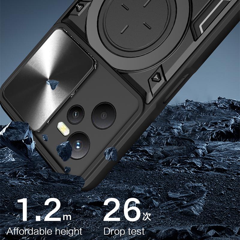For OPPO Realme C33 C35 C55 Case Slide Camera Armor Phone Case For Realme C11 C20 C21Y C25Y C31 Magnetic Ring Stand Back Cover