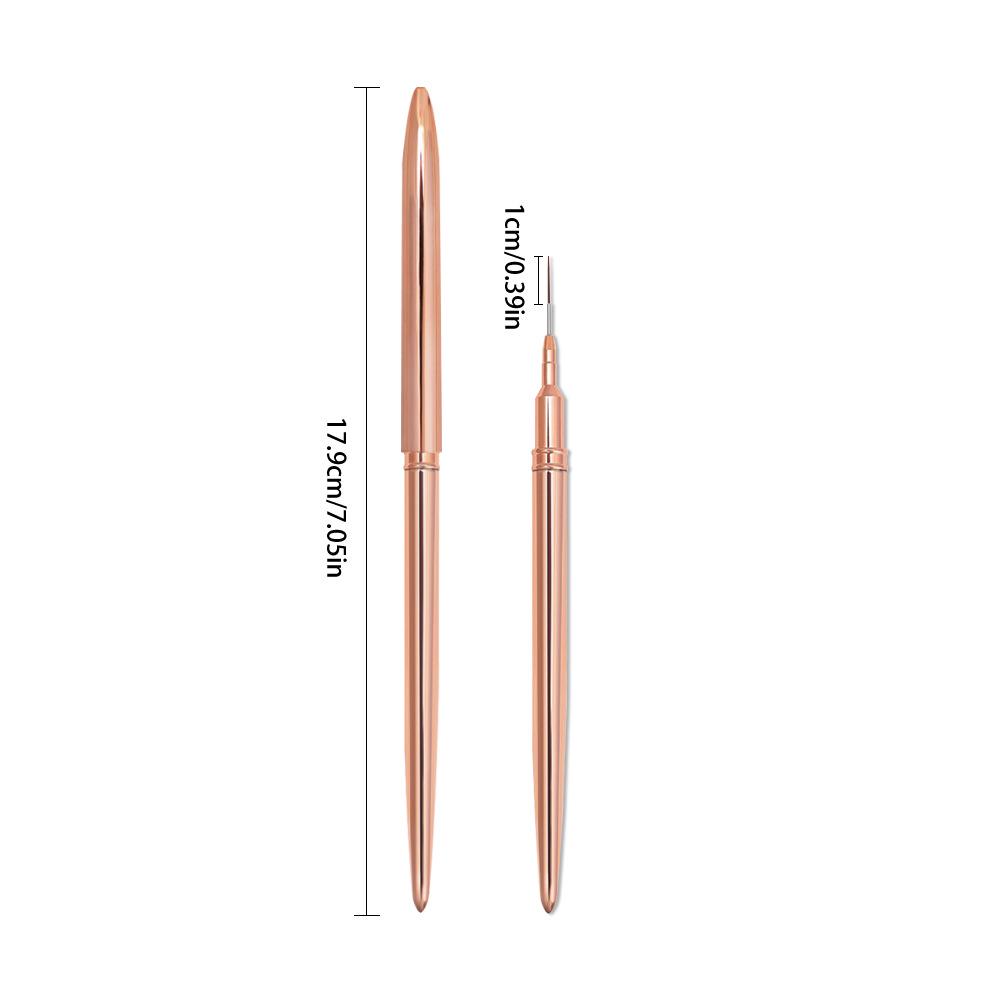 

Rose Gold Nail Art Pen Set with Flexible Metal Rod Brushes for Painting and Carving Gel Nails