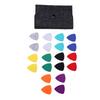 20 Piezas Púas de Fieltro para Ukelele Agarre Cómodo Forma de Corazón Púa con Bolsa de Almacenamiento para Instrumentos de Cuerda de Nylon Colores Mixtos