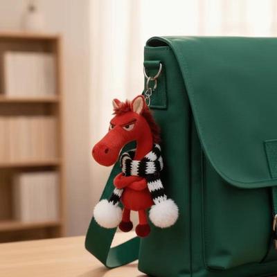 2026 Neue Plüschpuppe Maskottchen des Jahres des Pferdes Plüsch Pony Spielzeug Rucksack Anhänger Zubehör Cartoon Pferd Schlüsselanhänger