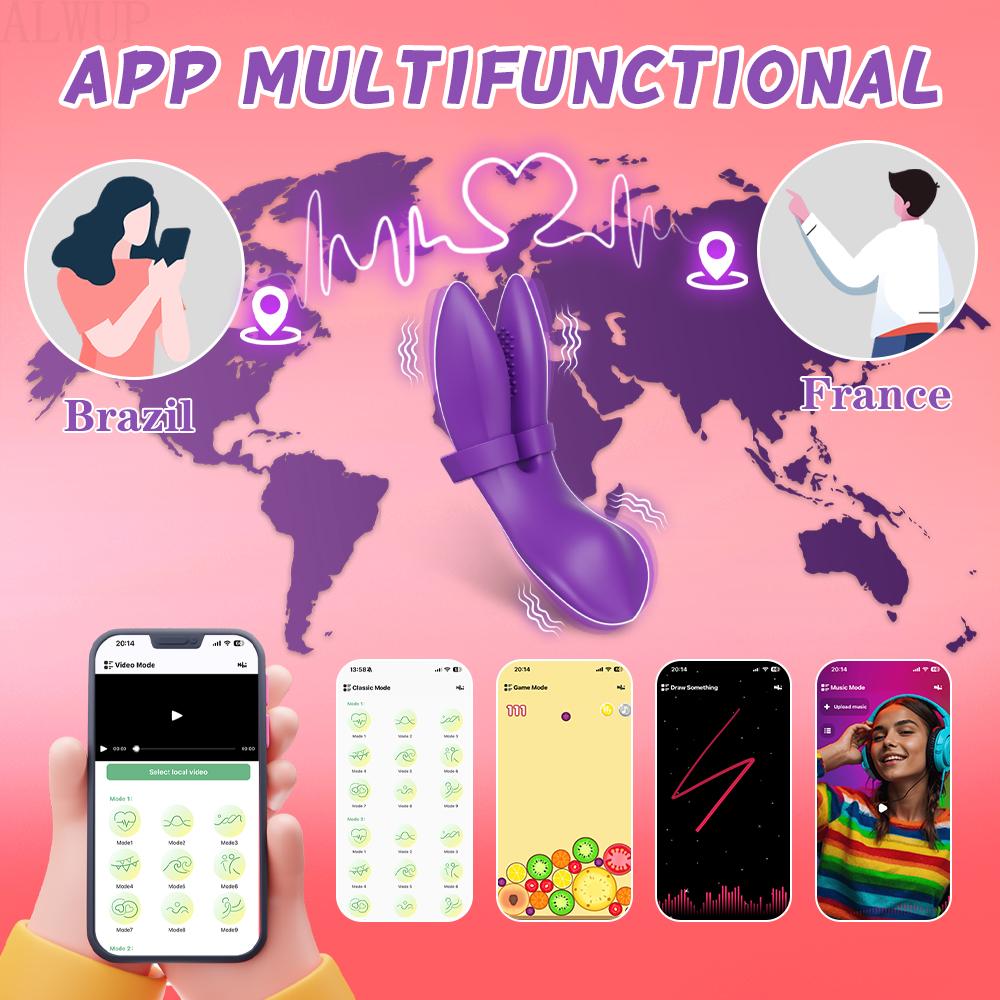 APP Mini Vibrator for Women Clitoris Stimulator Wearable Panty Toys Finger Vibrating Female Sex Toys for Women Adults Couple